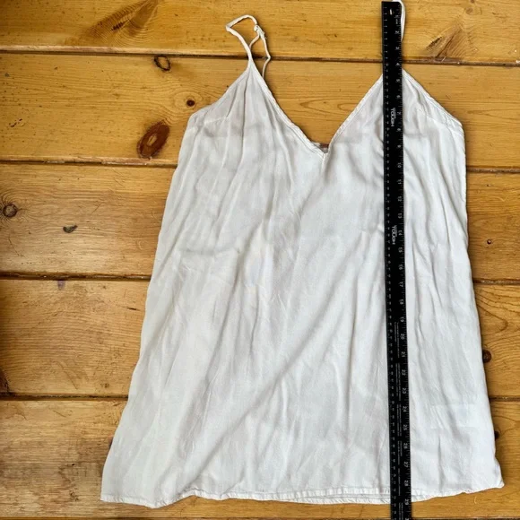Free People Slip Dress /Tunic V Neck Ivory Sheer Beach Cover Up Medium - Picture 10 of 11